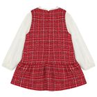 Girls White & Red Pinafore Dress, 1, hi-res