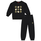 Girls Black Logo Tracksuit, 1, hi-res