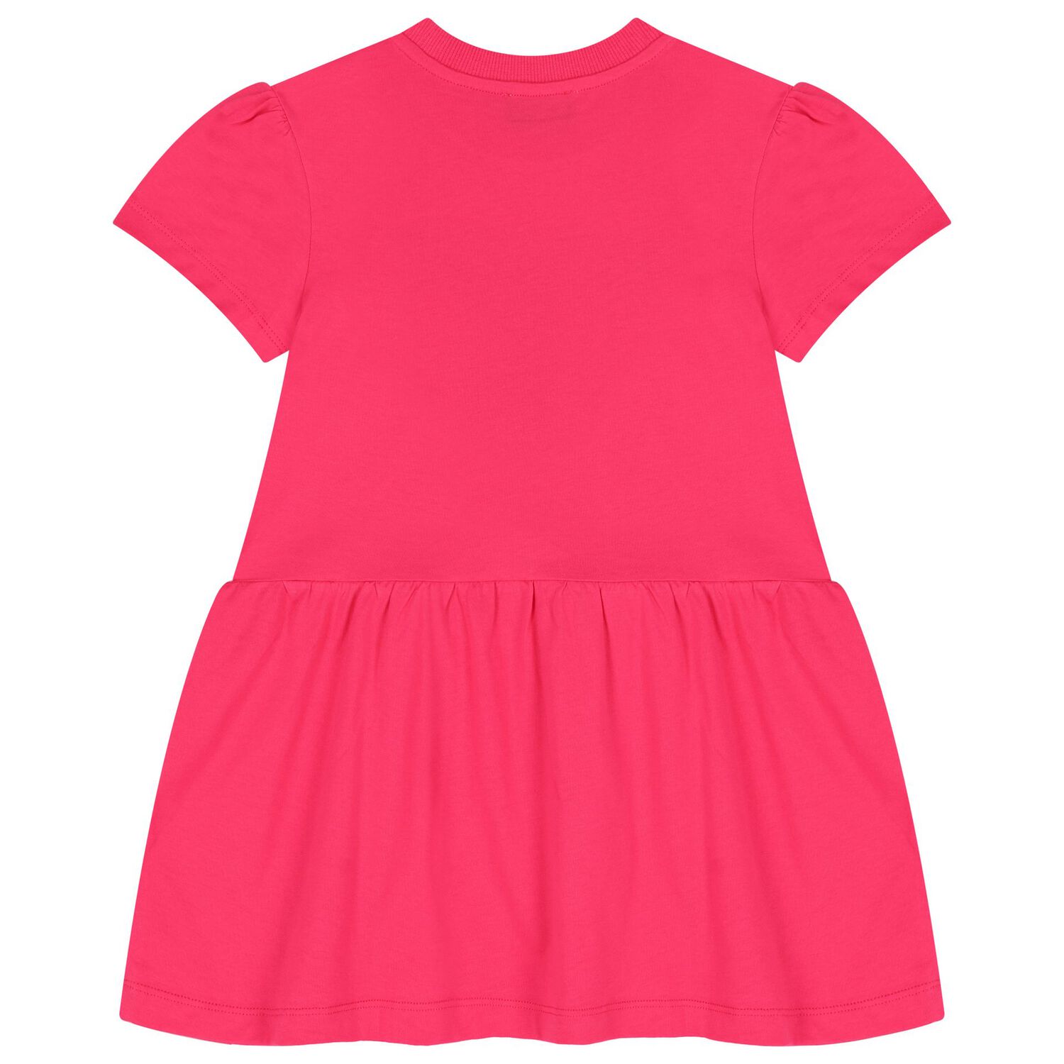 Girls Pink Teddy Bear Logo Dress, 3, hi-res