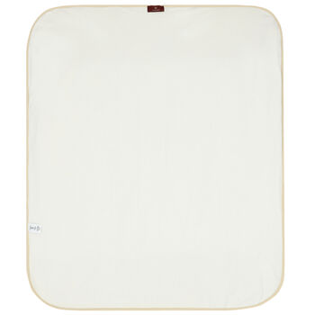 Baby Girls Ivory & Beige Pima Cotton Logo Blanket