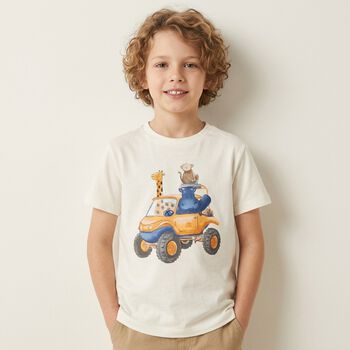 Younger Boys White Animals T-Shirt