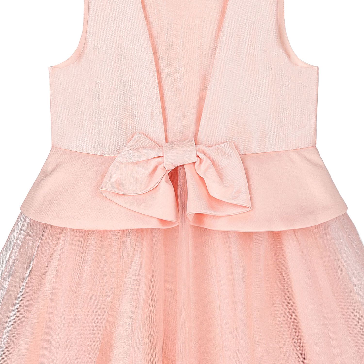 Girls Pink Bow Satin Dress, 1, hi-res image number null