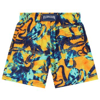 Boys Blue & Yellow Octopus Swim Shorts