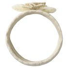 Baby Girls Beige Flower Knitted Headband, 2, hi-res