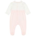 Baby Girls Pink & White Floral Babygrow, 1, hi-res