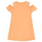 Girls Orange Ruffled Dress Set, 3, hi-res