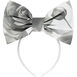 Girls Grey & White Bow Hairband