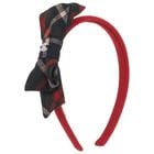 Girls Navy Blue & Red Tartan Headband, 1, hi-res