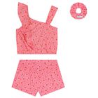 Girls Pink Crab Shorts Set, 1, hi-res