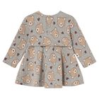 Younger Girls Grey & Beige Teddy Bear Dress, 1, hi-res
