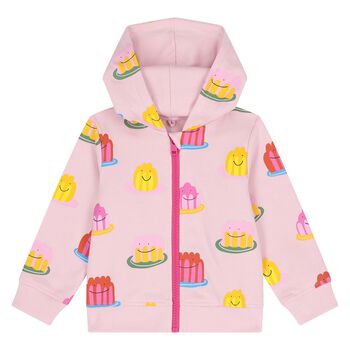 Younger Girls Pink Jelly Hooded Zip Up Top