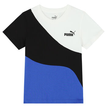 Boys Black, White & Blue Logo T-Shirt