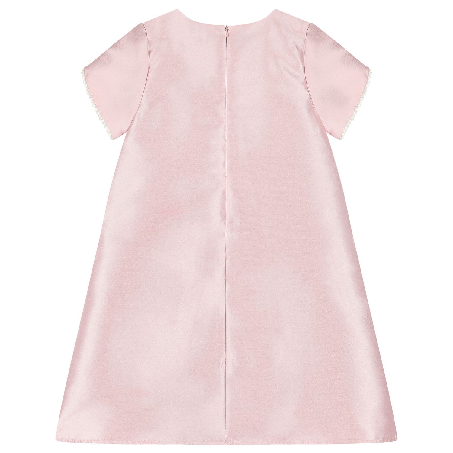 Girls Pink Satin & Pearl Dress, 1, hi-res image number null