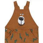 Younger Boys Brown Bear Dungaree, 1, hi-res