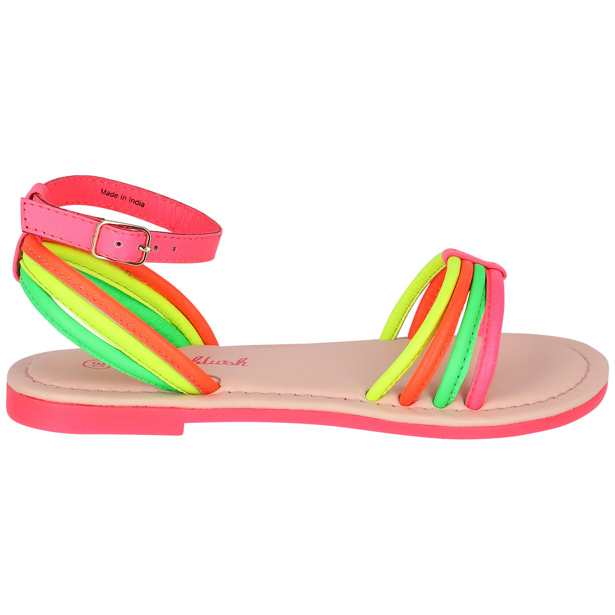 Billieblush Girls Neon Pink Yellow Orange Sandals Junior Couture USA