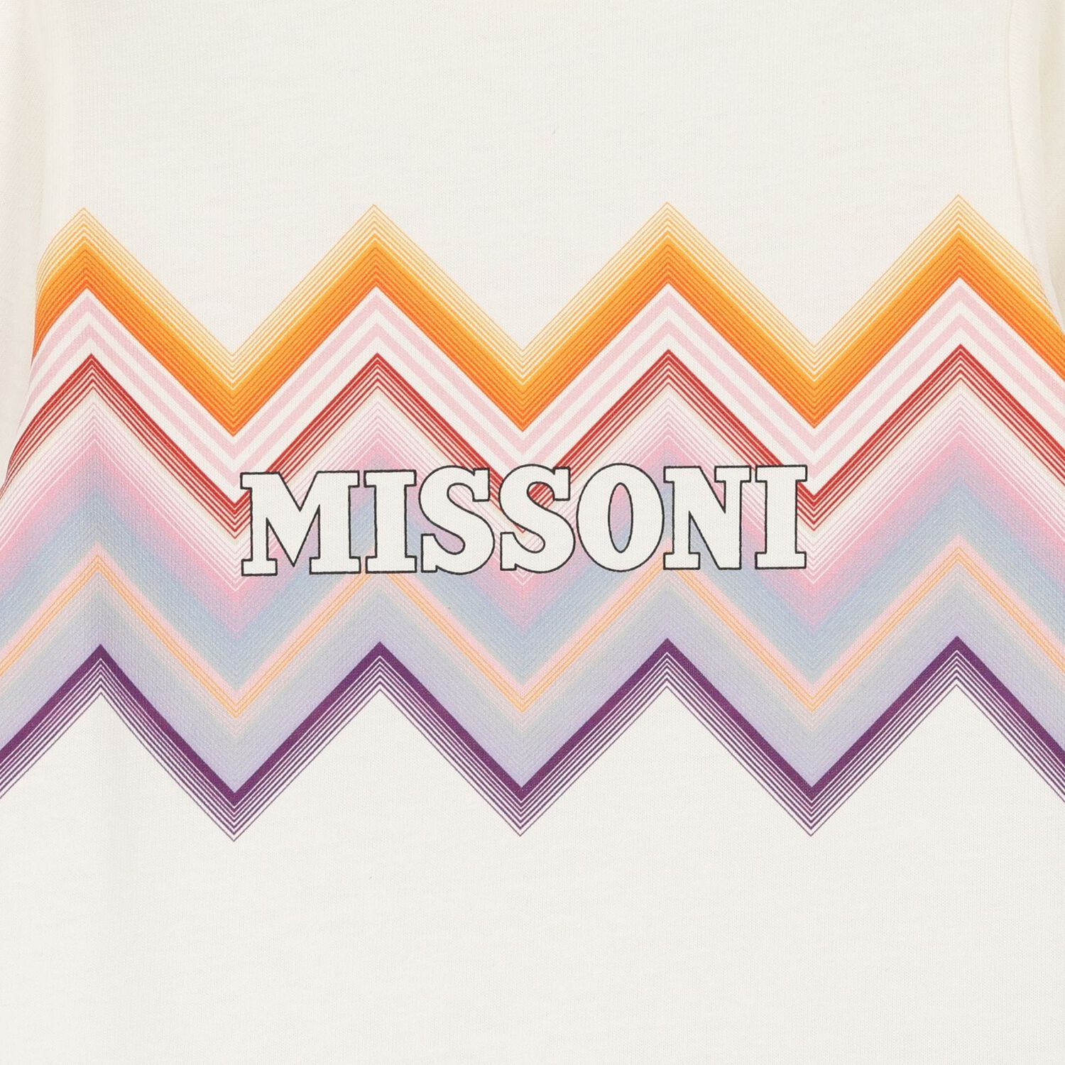 Younger Girls Ivory & Pink Zig Zag Logo Dress, 1, hi-res