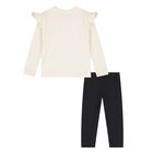 Younger Girls Ivory & Black Leggings Set, 1, hi-res