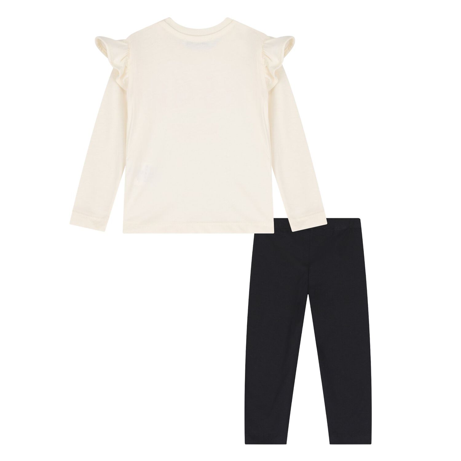 Younger Girls Ivory & Black Leggings Set, 1, hi-res