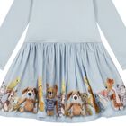 Younger Girls Blue Bear Dress, 2, hi-res