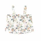 Girls White Floral Crop Top, 1, hi-res