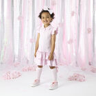 Girls Pink Cotton Frill Tennis Dress, 1, hi-res