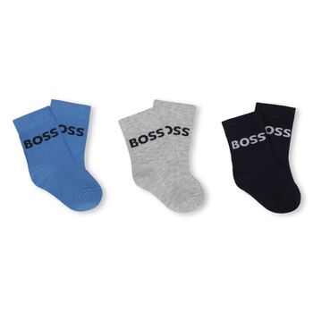 Baby Boys Multi-Colored Logo Socks ( 3-Pack )