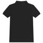 Boys Black Logo Polo Shirt, 1, hi-res