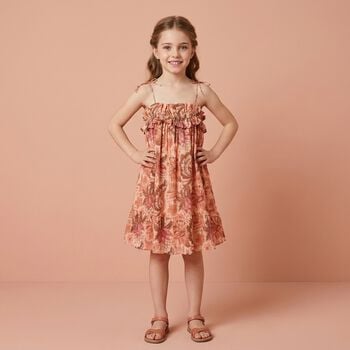 Girls Pink Floral Dress
