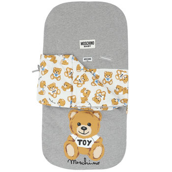 Grey & Ivory Teddy Logo Baby Nest