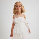 Girls Ivory Ruffle Tulle Dress, 1, hi-res