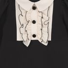 Girls Black & Beige Ruffled Dress, 1, hi-res