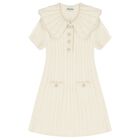 Girls Ivory Pearls & Diamantés Dress, 1, hi-res
