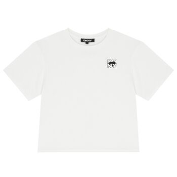 Girls White Logo Heart T-Shirt