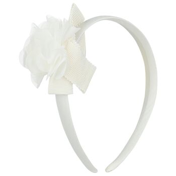 Girls Ivory Chiffon Flower Headband