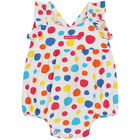 Baby Girls White Polka Dots Shortie, 1, hi-res