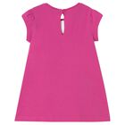 Younger Girls Pink & White Striped Dress, 3, hi-res