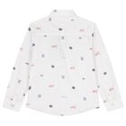 Boys White Logo Shirt, 1, hi-res