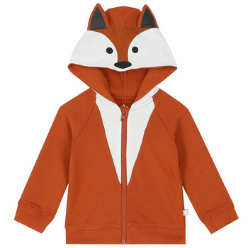 Younger Boys Brown Fox Zip Up Top