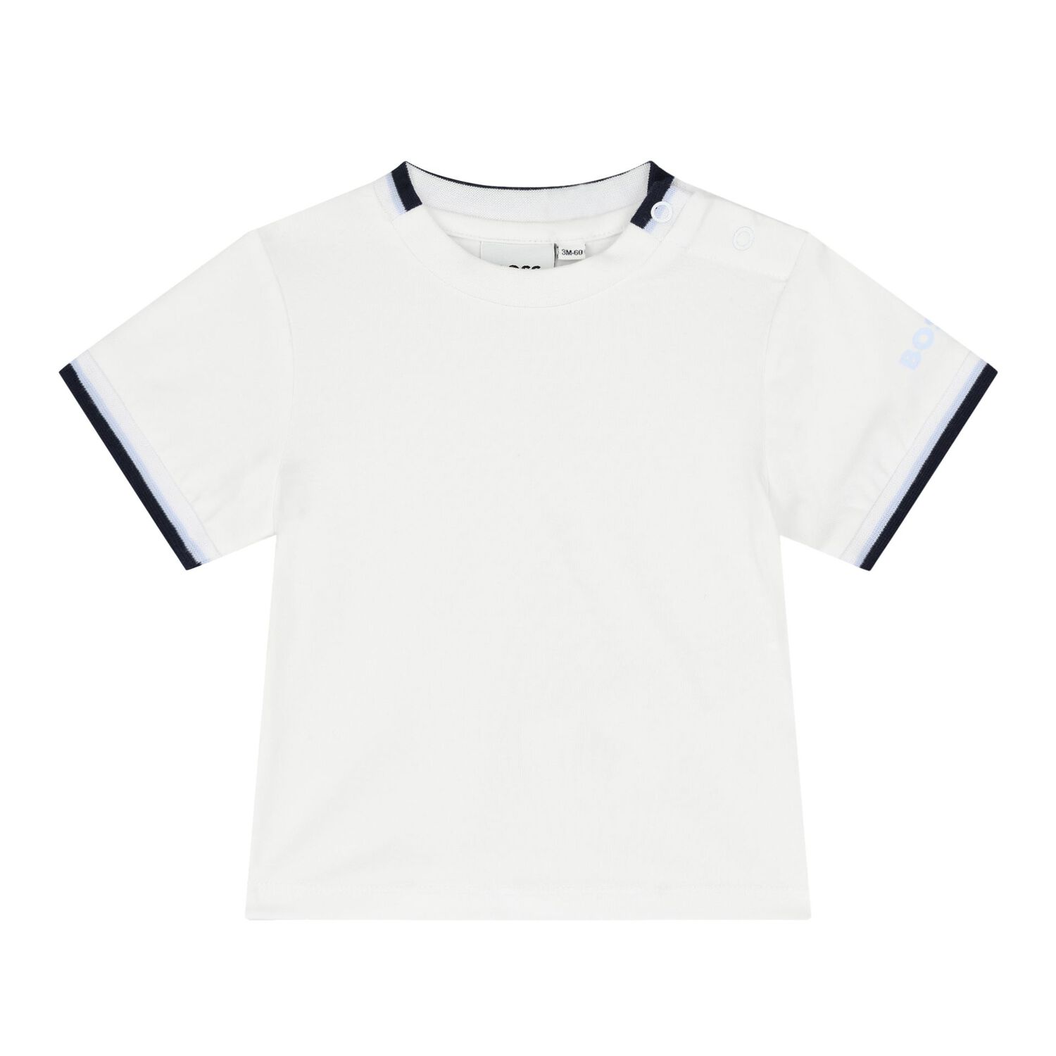 Baby Boys White & Navy Blue Logo Dungaree Set, 1, hi-res image number null