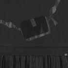 Girls Black Bag Pleated Dress, 1, hi-res