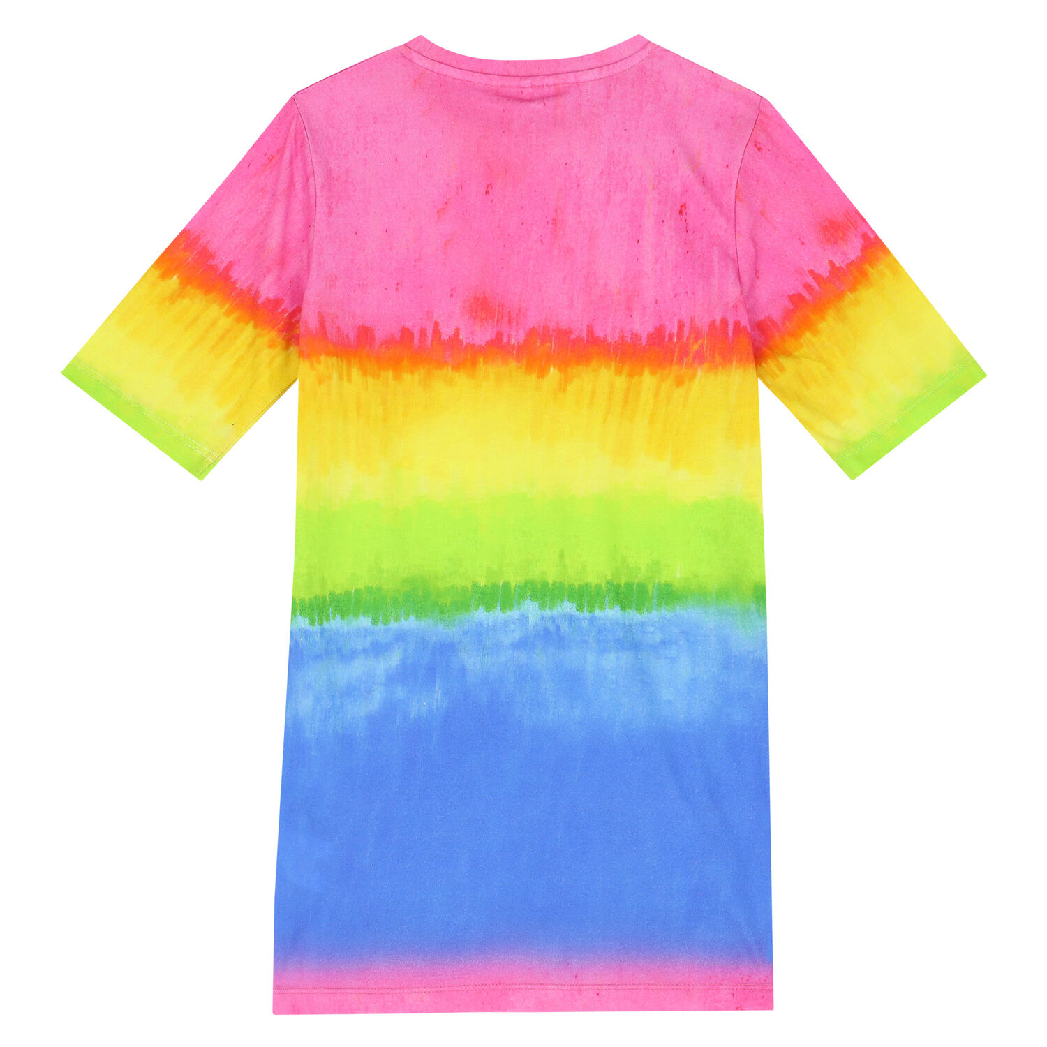 Girls Rainbow Cotton Dress, 1, hi-res