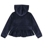 Girls Navy Blue Velour Tracksuit Set  ( 3 Piece ), 1, hi-res
