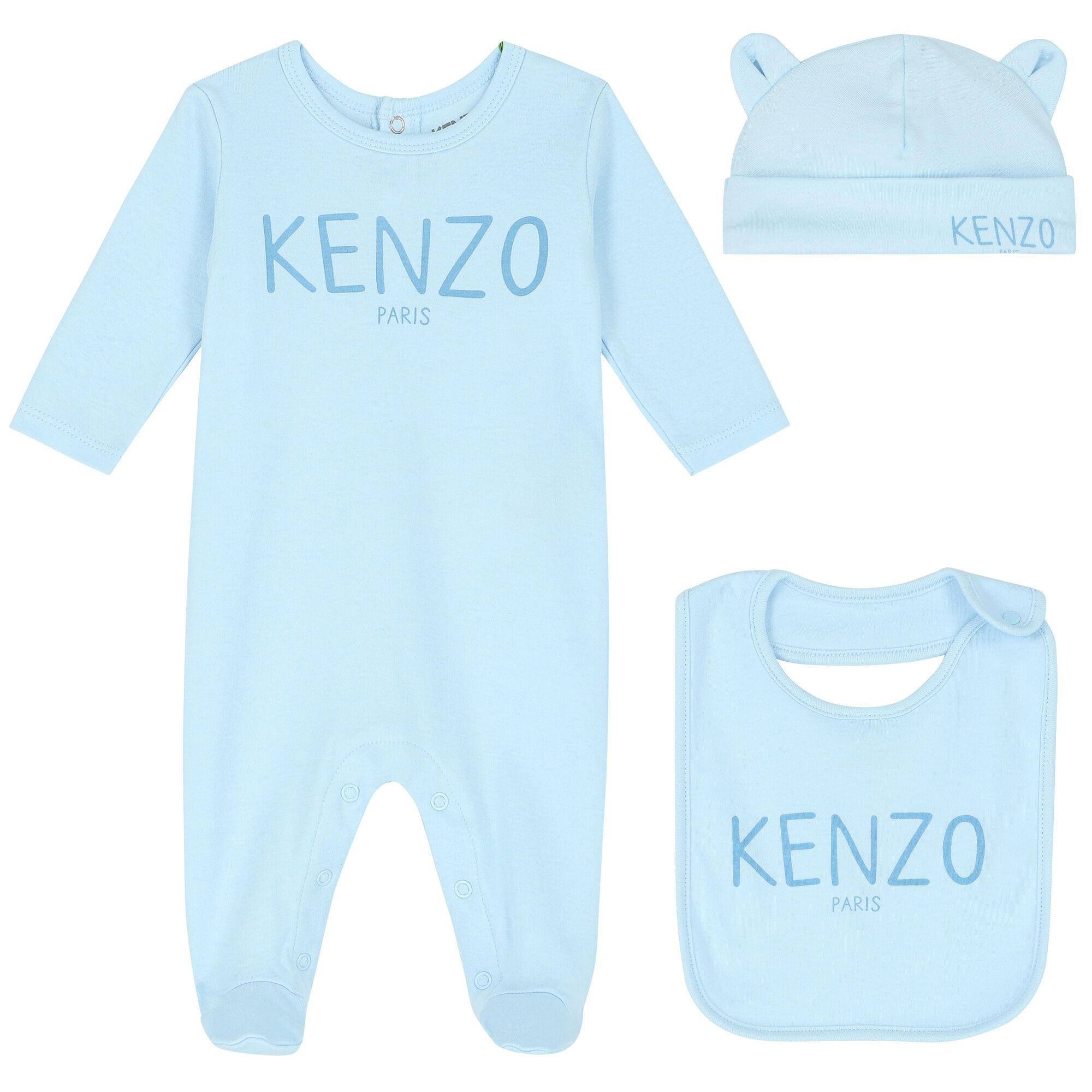 KENZO KIDS Baby Boys Blue Logo Babygrow Set Junior Couture USA