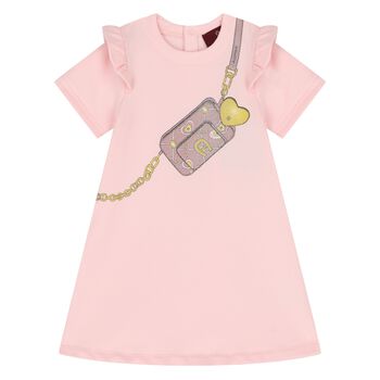 Younger Girls Pink Logo Bag Dress