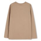 Boys Beige Logo Long Sleeve Top, 1, hi-res