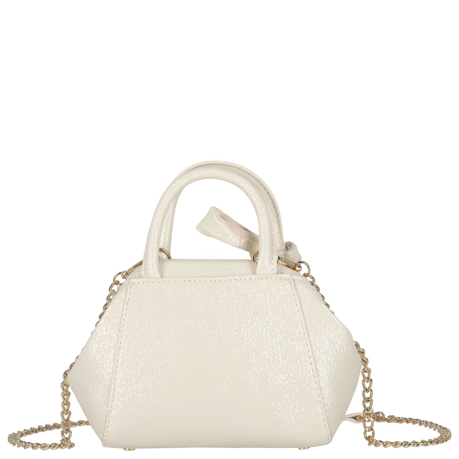 Girls Ivory Faux Leather Handbag ( 21cm ), 2, hi-res