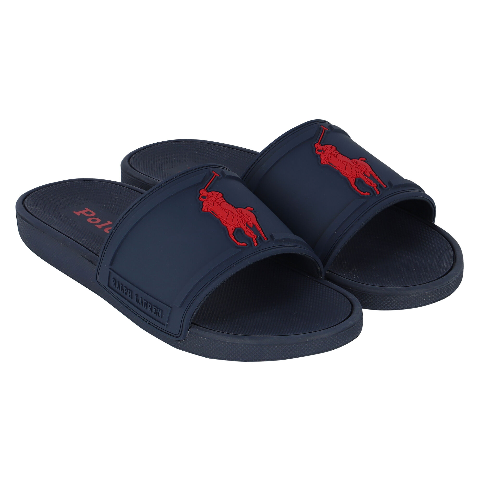 Ralph Lauren Navy Logo Sliders Junior Couture USA