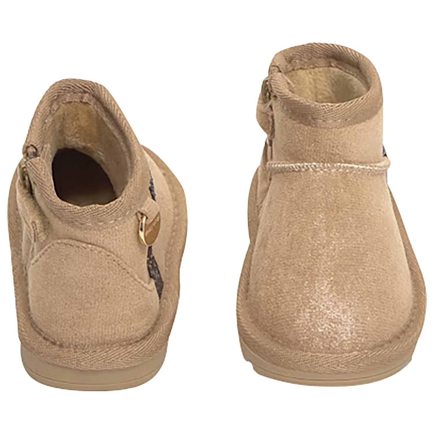 Younger Girls Beige Faux Suede Boots, 1, hi-res image number null