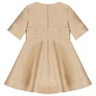 Girls Beige Mikado Dress, 1, hi-res