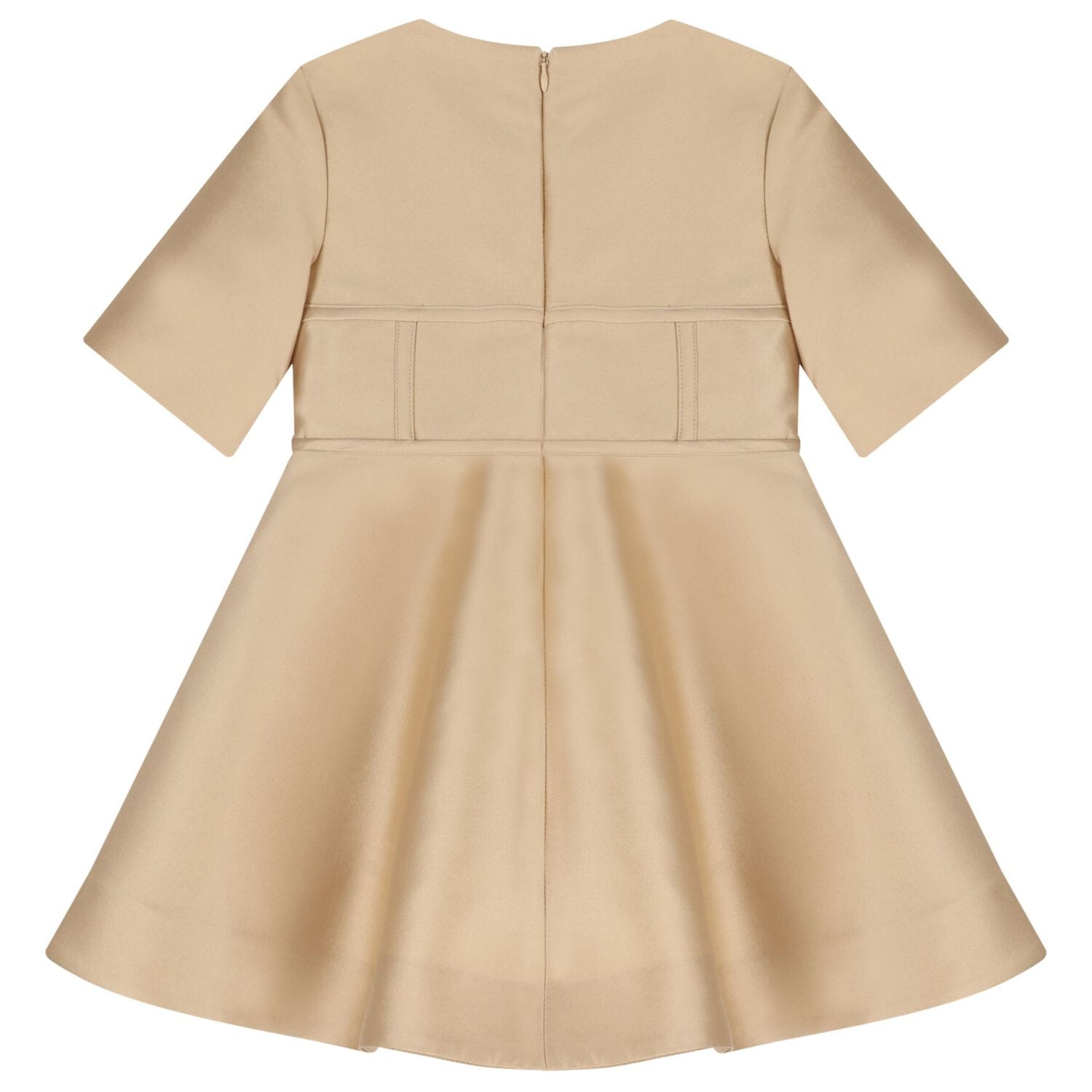 Girls Beige Mikado Dress, 1, hi-res